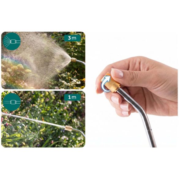 Kézi permetező, Plonos PL-605, fehér/zöld, 5 l, nyomásos kialakítás, állítható fúvóka, PE tartály