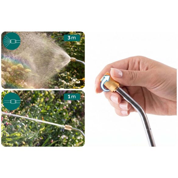 Kézi permetező, Plonos PL-605, fehér/türkiz, 5 l, nyomásos kialakítás, állítható fúvóka, PE tartály