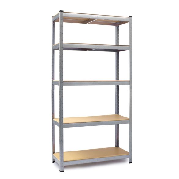 Műhelypolc, Humberg HR-812, ezüst, 180 × 90 × 40 cm, 5 polcos, acél, MDF polclapok, állítható polcmagasság, teherbírás: 175 kg/polc, 680300 védőhuzattal