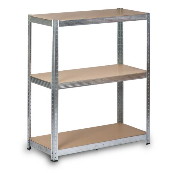 Műhelypolc, Humberg HR-814, ezüst, 222 x 90 x 40 cm, 6 polcos, acél, MDF polclapok, állítható polcmagasság, teherbírás: 150 kg/polc