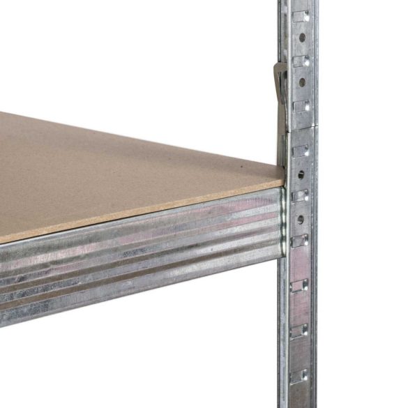 Műhelypolc, Humberg HR-815, ezüst, 222 x 110 x 50 cm, 6 polcos, acél, MDF polclapok, állítható polcmagasság, teherbírás: 150 kg/polc