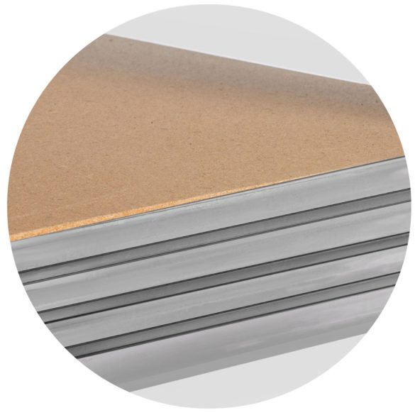 Pótpolc szett, Humberg 90 x 40 cm műhelypolcokhoz, 5 cm MDF lap, bepattintós, csavar nélküli szerelés, 2 db-os szett