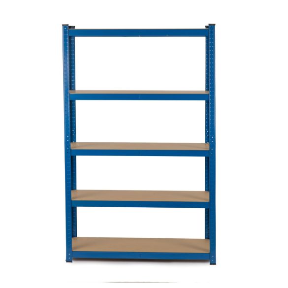 Műhelypolc, Humberg 4842, kék, 150 x 75 x 30 cm, 5 polcos, acél, MDF polclapok, állítható polcmagasság, teherbírás: 125 kg/polc