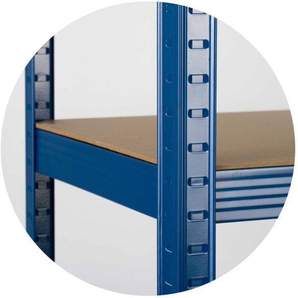 Műhelypolc, Humberg 4842, kék, 150 x 75 x 30 cm, 5 polcos, acél, MDF polclapok, állítható polcmagasság, teherbírás: 125 kg/polc