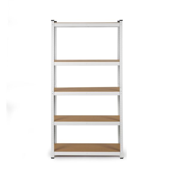 Műhelypolc, Humberg 4844, fehér, 180 x 90 x 30 cm, 5 polcos, acél, MDF polclapok, állítható polcmagasság, teherbírás: 175 kg/polc