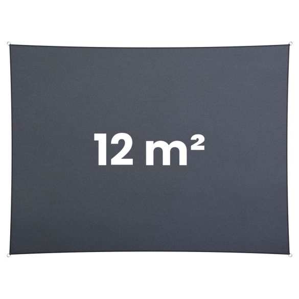 Napvitorla, Plonos PL-885, szürke, 400 x 300 cm, téglalap alakú, UV-álló, vízlepergető, polietilén 180 g/m2, 4 rögzítőkötéllel