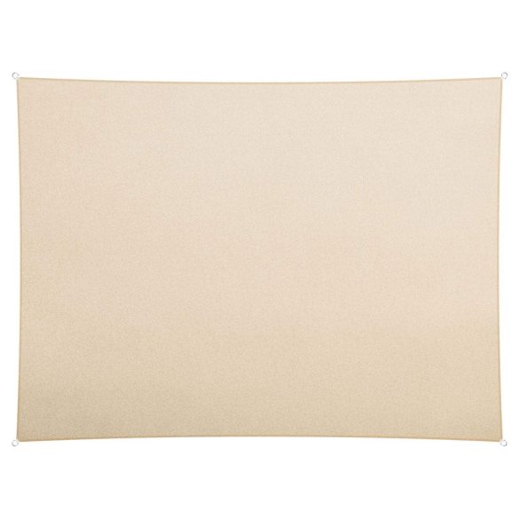 Napvitorla, Plonos PL-885, bézs, 400 x 300 cm, téglalap alakú, UV-álló, vízlepergető, polietilén 180 g/m2, 4 rögzítőkötéllel