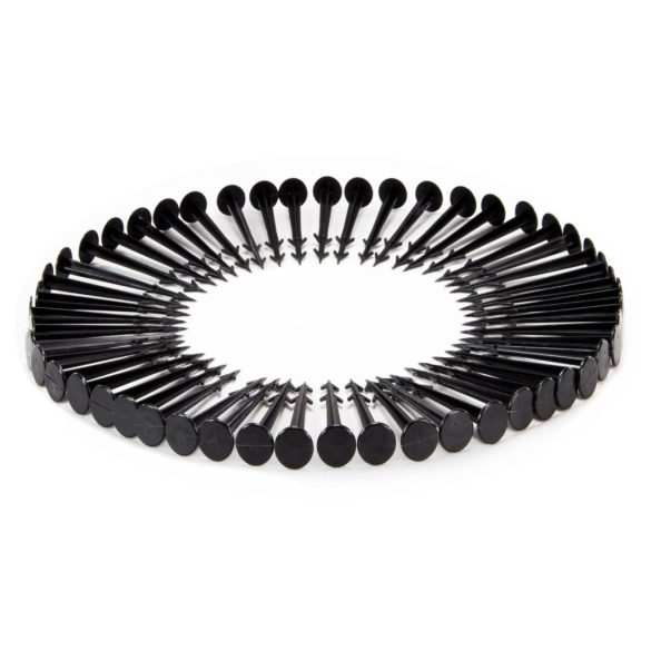 Talajtakaró geotextília, Plonos, 1,6 x 100 m, fekete, nem szőtt, 50 g/m2, tekercs, 100 db rögzítő tüskével, 3% UV-védelem