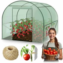   Fóliasátor vázzal, Plonos 4909-C, zöld, 200 x 200 x 200 cm, bejárható, 4 m2, UV4 védelem, 130 g/m2 PE fólia, 4 ablak, szúnyoghálóval, fém váz, cipzáras bejárat