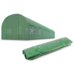   Fóliasátor cserefólia, Plonos 4918-F, zöld, 300 x 600 x 200 cm, bejárható, 18 m2, UV4 védelem, 140 g/m2 PE fólia, 12 ablak, szúnyoghálóval, cipzáras bejárat