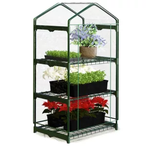 Melegágy, Plonos 4921, 69 x 49 x 125 cm, átlátszó, PVC 110 g/m2 borítás, acél váz, UV-álló, vízálló, cipzáras ajtó