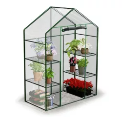   Melegágy, Plonos 4922, 140 x 71 x 195 cm, átlátszó, PVC 110 g/m2 borítás, acél váz, UV-álló, vízálló, cipzáras ajtó