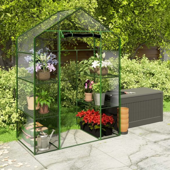 Melegágy, Plonos 4922, 140 x 71 x 195 cm, átlátszó, PVC 110 g/m2 borítás, acél váz, UV-álló, vízálló, cipzáras ajtó