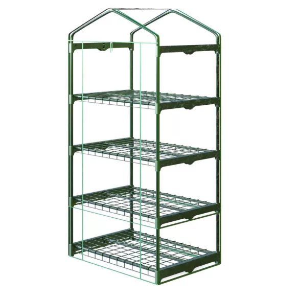Melegágy, Plonos 4923, 70 x 50 x 160 cm, átlátszó, PVC 110 g/m2 borítás, acél váz, UV-álló, vízálló, cipzáras ajtó