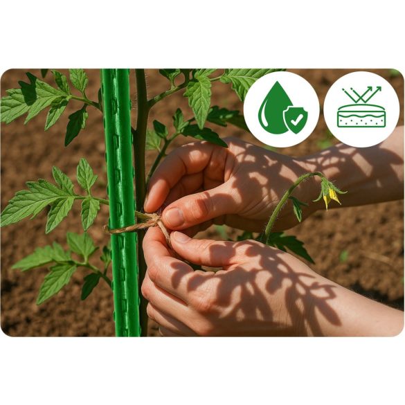 Növénytámasz, Plonos PL-940, zöld, magasság: 120 cm, átmérő: 1,1 cm, rozsdamentes acélmagos, PE bevonat, hegyes végű, 10 db-os csomag