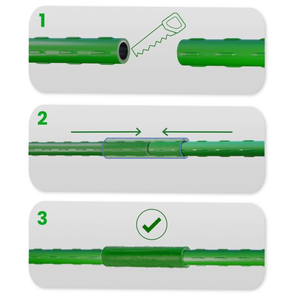 Növénytámasz, Plonos PL-940, zöld, magasság: 120 cm, átmérő: 1,1 cm, rozsdamentes acélmagos, PE bevonat, hegyes végű, 10 db-os csomag