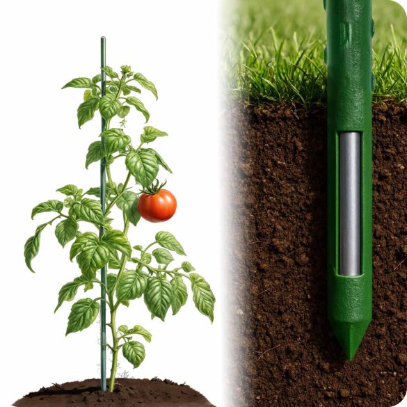 Növénytámasz, Plonos PL-940, zöld, magasság: 120 cm, átmérő: 1,1 cm, rozsdamentes acélmagos, PE bevonat, hegyes végű, 10 db-os csomag