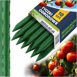   Növénytámasz, Plonos PL-940, zöld, magasság: 150 cm, átmérő: 1,1 cm, rozsdamentes acélmagos, PE bevonat, hegyes végű, 10 db-os csomag