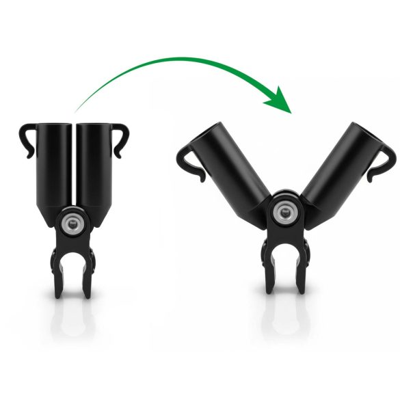 Növénytámasz csatlakozó, Plonos PL-941, fekete, átmérő: 1,1 cm, A típus, forgó zsanéros, PE műanyag, 4 db-os csomag