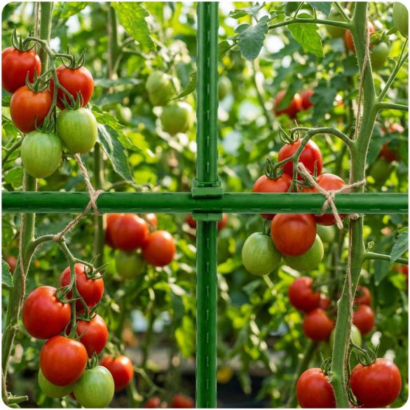 Növénytámasz csatlakozó, Plonos PL-941, zöld, átmérő: 1,1 cm, 2-es típus, 360°-ban forgatható, PE műanyag, 10 db-os csomag