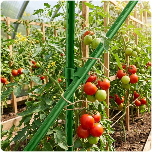 Növénytámasz csatlakozó, Plonos PL-941, zöld, átmérő: 1,1 cm, 2-es típus, 360°-ban forgatható, PE műanyag, 10 db-os csomag