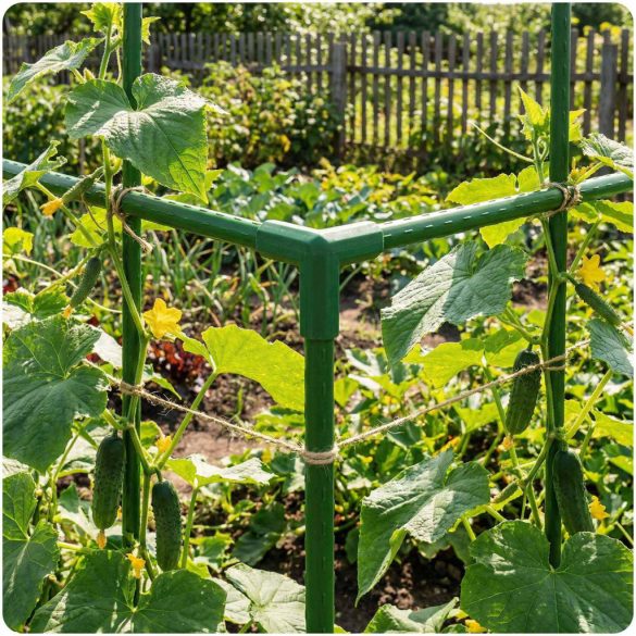 Növénytámasz csatlakozó, Plonos PL-941, zöld, átmérő: 1,1 cm, 3-as típus, 40 mm magas, PE műanyag, 4 db-os csomag