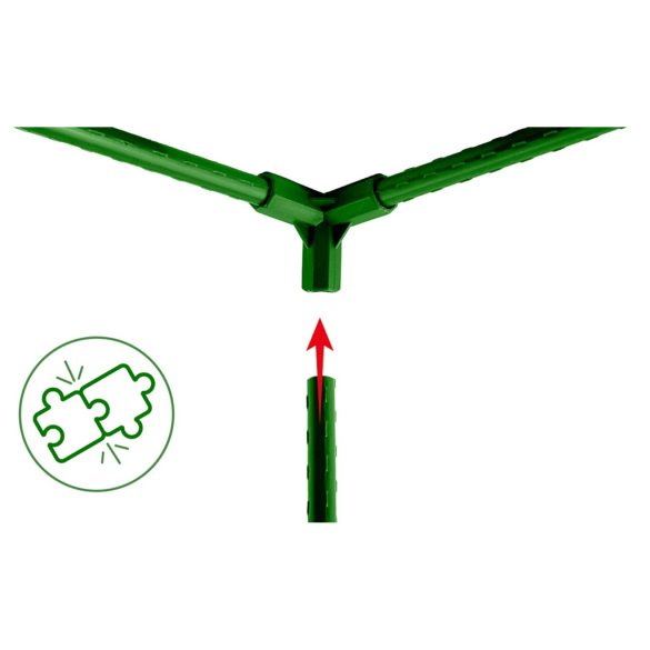 Növénytámasz csatlakozó, Plonos PL-941, zöld, átmérő: 1,1 cm, 3-as típus, 40 mm magas, PE műanyag, 4 db-os csomag
