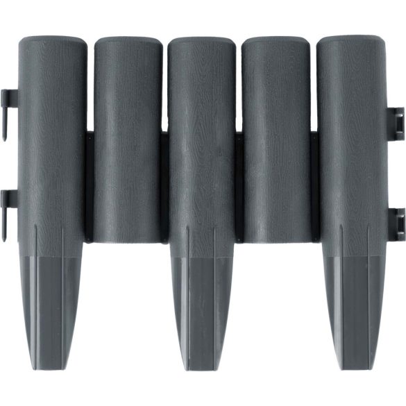 Kerti szegély, Plonos PL-961, szürke, 28,5 x 23,5 cm, összekapcsolható, 220 cm hossz, polipropilén (PP) műanyag, 8 panel/csomag