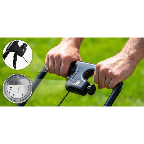 Kézi szórókocsi, Plonos PL-981, 27 l, 10 fokozatú szórásállítás, 3 m szórássáv, kerekes, műtrágyához, fűmaghoz, sóhoz és homokhoz, maximum 27 kg teherbírás