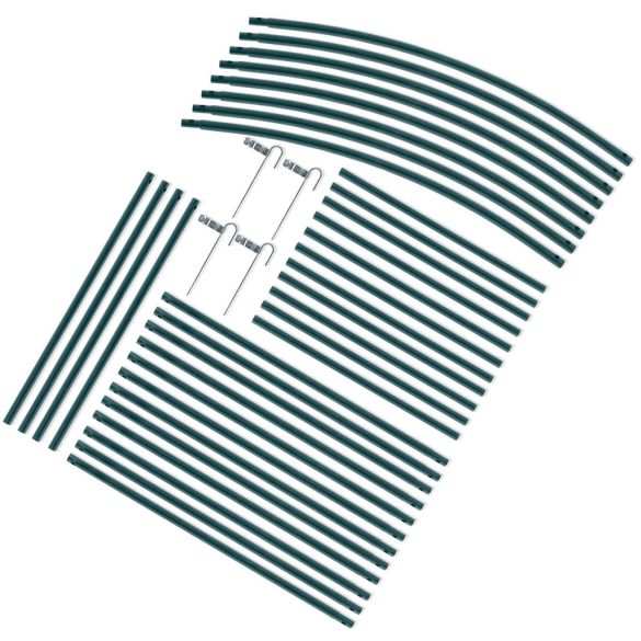 Kerti lugas, Plonos PL-990, zöld, 140 x 38 x 240 cm, íves, porszórt acél, időjárásálló, kúszónövényekhez