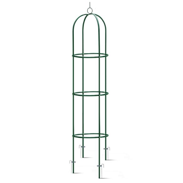 Kerti lugas, Plonos PL-992, zöld, 40 x 40 x 200 cm, porszórt acél, időjárásálló, kúszónövényekhez
