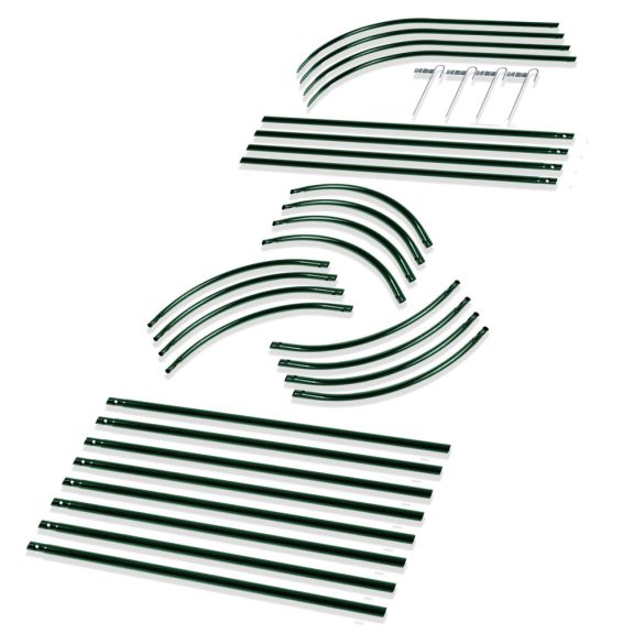 Kerti lugas, Plonos PL-992, zöld, 40 x 40 x 200 cm, porszórt acél, időjárásálló, kúszónövényekhez