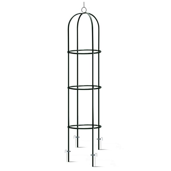 Kerti lugas, Plonos PL-992, fekete, 40 x 40 x 200 cm, porszórt acél, időjárásálló, kúszónövényekhez