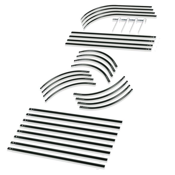 Kerti lugas, Plonos PL-992, fekete, 40 x 40 x 200 cm, porszórt acél, időjárásálló, kúszónövényekhez