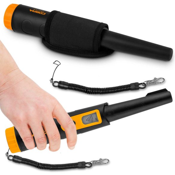 Fémdetektor, Cobra Tector CT-1070, 24,2 × 3,7 cm, IPX8 vízálló, 3 riasztási mód, beépített LED lámpa, 360° érzékelés, automatikus hangolás, elemes (1 db 9V)