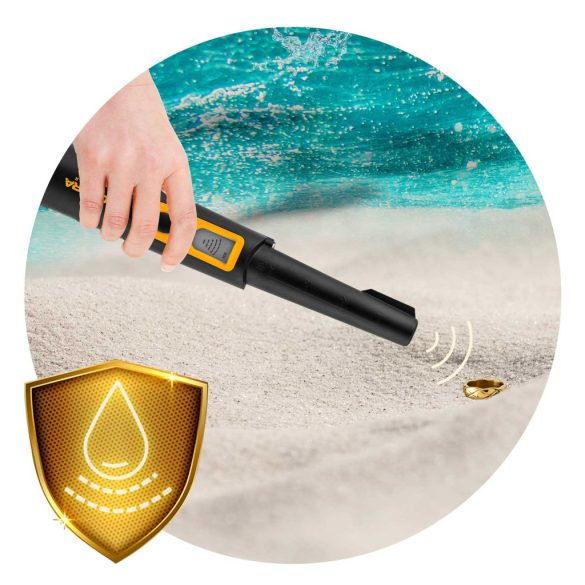 Fémdetektor, Cobra Tector CT-1070, 24,2 × 3,7 cm, IPX8 vízálló, 3 riasztási mód, beépített LED lámpa, 360° érzékelés, automatikus hangolás, elemes (1 db 9V)