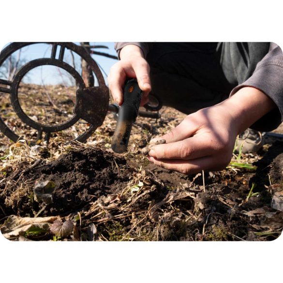 Fémdetektor, Cobra Tector CT-1077, fekete, 24,2 x 3,7 cm, IPX8 vízálló, 3 riasztási mód, beépített LED lámpa, 360° érzékelés, automatikus hangolás, elemes (1 db 9V)