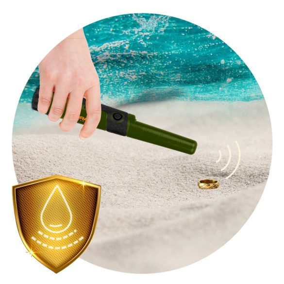 Fémdetektor, Cobra Tector CT-1078, zöld, 24,2 x 3,7 cm, IPX8 vízálló, 3 riasztási mód, beépített LED lámpa, 360° érzékelés, automatikus hangolás, elemes (1 db 9V)