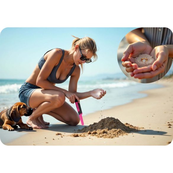 Fémdetektor, Cobra Tector CT-1078, rózsaszín, 24,2 x 3,7 cm, IPX8 vízálló, 3 riasztási mód, beépített LED lámpa, 360° érzékelés, automatikus hangolás, elemes (1 db 9V)