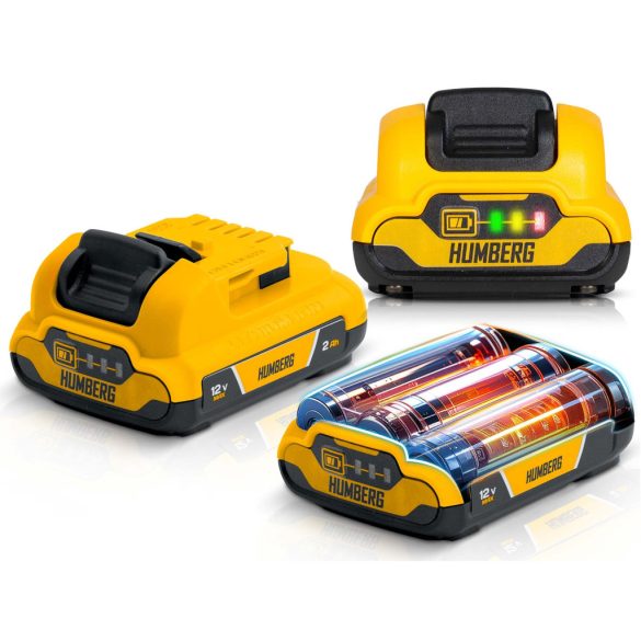 Keresztlézer, Humberg HM-171, fekete/sárga, 16 vonalas, zöld sugár, 50 m hatótáv, automatikus önszintezés, IP54, távirányítóval, kofferrben, állvánnyal, akkumulátoros, 2 × Li-Ion 12 V, 1800 mAh