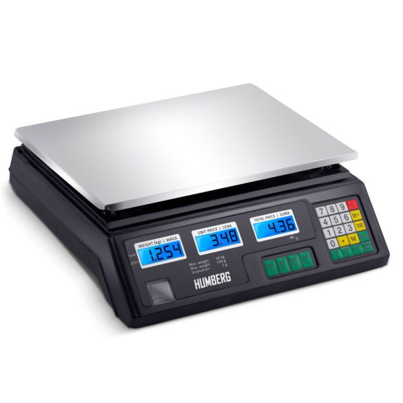 Elektronikus bolti mérleg, Humberg MH-190, fekete, 2 g pontosság, teherbírás: 40 kg, 7 egységár rögzítése