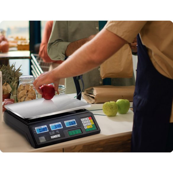 Elektronikus bolti mérleg, Humberg MH-190, fekete, 2 g pontosság, teherbírás: 40 kg, 7 egységár rögzítése