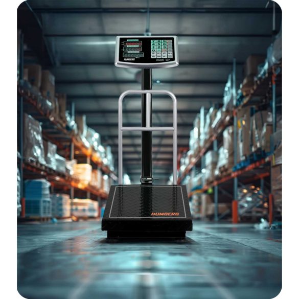 Elektronikus ipari mérleg, Humberg MH-191, fekete, 50 g pontosság, teherbírás: 150 kg