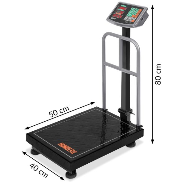 Elektronikus ipari mérleg, Humberg MH-192, fekete, 50 g pontosság, teherbírás: 300 kg