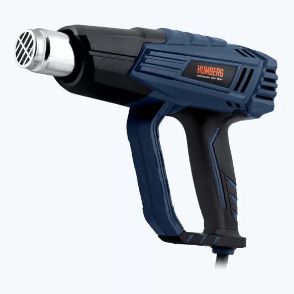 Elektromos hőlégfúvó, Humberg HM-291, kék/fekete, 2000 W, 60-600 °C hőfokszabályozás, 300 l/perc - 500 l/perc, 4 cserélhető fúvóka, kaparó, LCD kijelző, hordtáskában (TE529100)