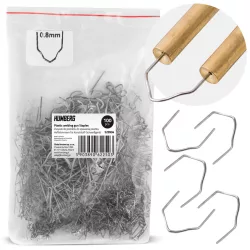   Műanyaghegesztő kapocs, Humberg, D típus, 100 db, hullámszélesség: 8 mm, univerzális, rozsdaálló fém