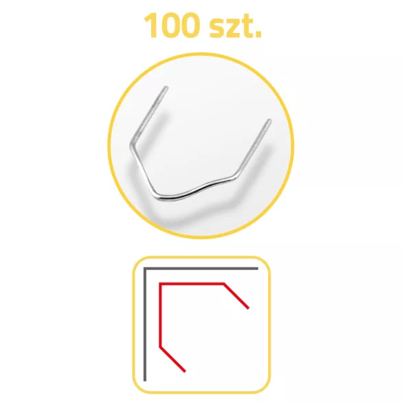 Műanyaghegesztő kapocs, Humberg, D típus, 100 db, hullámszélesség: 8 mm, univerzális, rozsdaálló fém