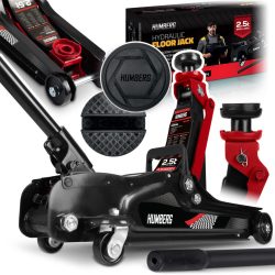   Hidraulikus emelő, Humberg HM-380, fekete/piros, 2500 kg teherbírás, 8–36 cm emelési tartomány, 53 cm hossz, acél–alumínium, biztonsági szelep