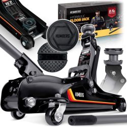   Hidraulikus emelő, Humberg HM-380, fekete, 2500 kg teherbírás, 8–36 cm emelési tartomány, 53 cm hossz, acél–alumínium, biztonsági szelep