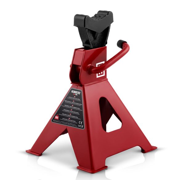 Autóemelő bak, Humberg HM-384, piros, 2 db, 3000 kg teherbírás, 26–40 cm emelési tartomány, 20 cm hossz, acél, racsnis, gumipárnás